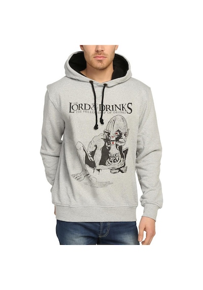 Bant Giyim - Lord Of The Rings Gri Kapüşonlu Erkek Sweatshirt Gri