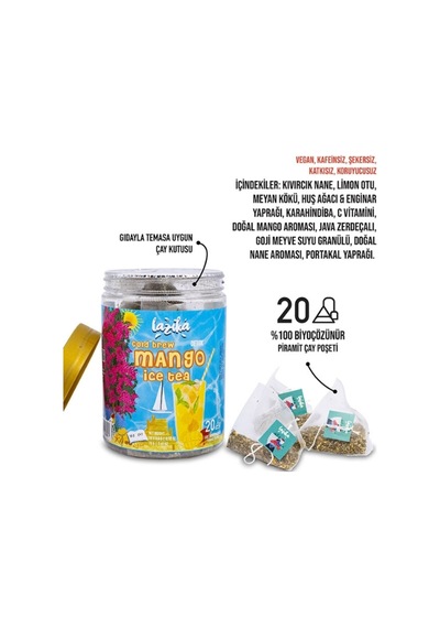 2'li Set Avantajlı Soğuk Demleme Naneli Mango Aromalı Çay Seti- 2 20'li
