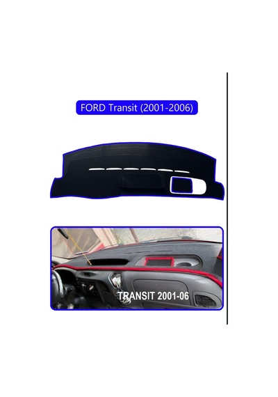 Ford Transit 2001-2006 Torpido Koruma Halısı Mavi Kenar