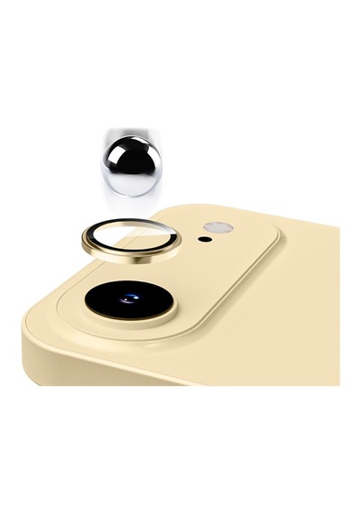 Apple Uyumlu iPhone 17 Air Metal Çerçeveli Temperli Kamera Lens Koruyucu Gold
