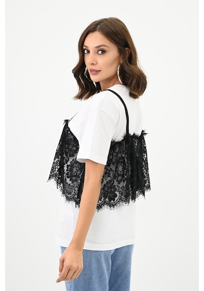 Kadın Dantel Detaylı T-shirt 1772-24 001