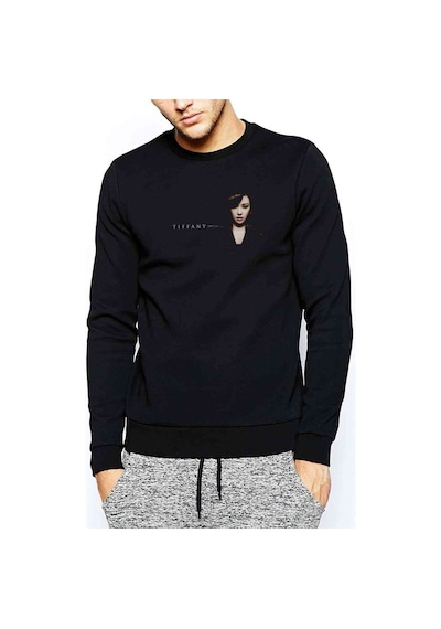 Fany Snsd Fany Baskılı Siyah Erkek Örme Sweatshirt