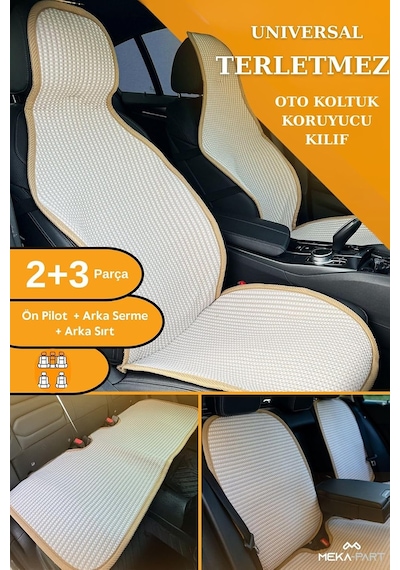 Meka Part Oto Koltuk Koruyucu Kılıf 5 Parça Universal Bej 2+3%100 Pamuk Bej