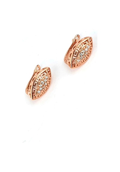 Zirkon Taşlı 925 Ayar Gümüş Rose Küpe N11.99044