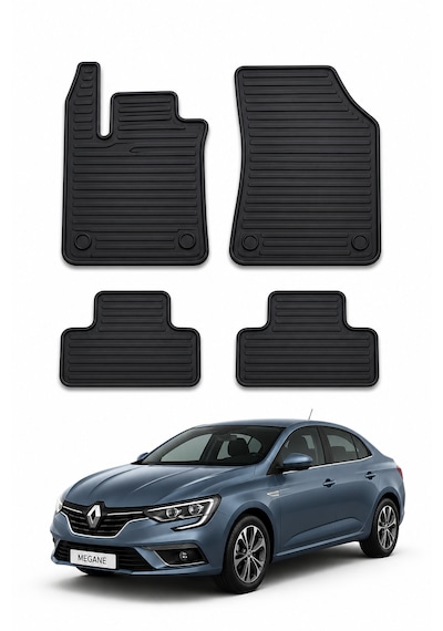 Renault Megane 4 Sedan 2d Oto Paspas Araca Özel Kauçuk Kaymaz Siyah