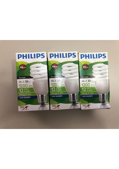 3 Adet Phılıps 20w 88w 1200 Lümen 6500 Kelvin Beyaz Tasarruflu Lamba Xs Small 12.000 Saat