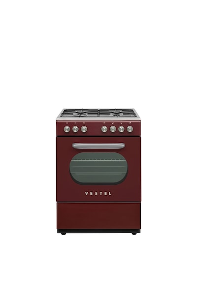 Vestel Retro SF 84011 DG 4 Gözü Solo Fırın Bordo