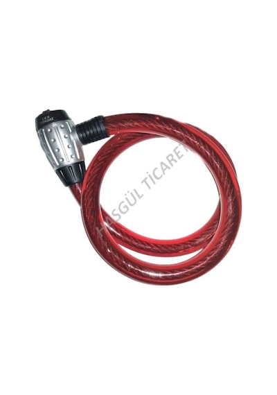 HSGL  BİSİKLET MOTORSİKLET ANAHTARLI HALAT KİLİT 25 X120 cm Siyah - Fuşya