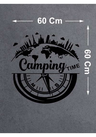 Kamp Ve Pusula Sticker - Adventure 4x4 Off Road Pickup Sticker - Araba Oto Cam Araç Karavan Sticker - 02517 60x60 Cm
