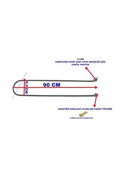 Ender Benmari 90cm Rekorlu Kıvrık Rezistans 2500w 220v 8,5 Cr-ni