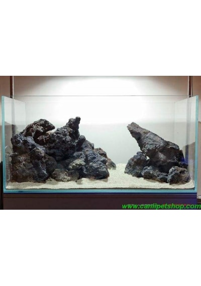 Canlıpetshop Akvaryum Dekoratif Doğal SiyahLav Kaya 10 x 10 CM 8'li