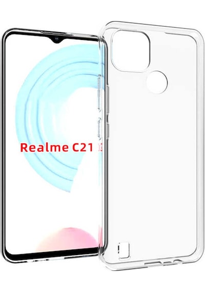 Realme C21 Kılıf Zore Süper Silikon Kapak Renksiz