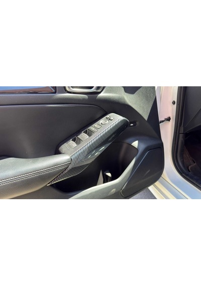Honda Civic 21-25 Fe1 Uyumlu İç Kapı Kolu Yan Kaplama Karbon Karbon Fiber Parlak