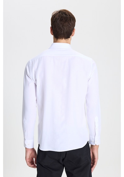 George Henry Gizli Düğmeli Yaka Kolay Ütülenebilir Pamuklu Slim Fit Dar Kesim Oxford Gömlek Beyaz George Henry Gizli Düğmeli Yaka Kolay Ütülenebilir Pamuklu Slim Fit Dar Kesim Oxford Gömlek Beyaz