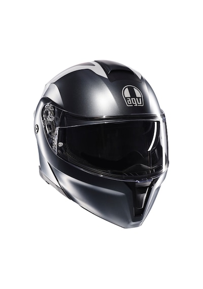 Agv Kask/streetmodular Resı Matt Grey Sılver Red Çok Renkli