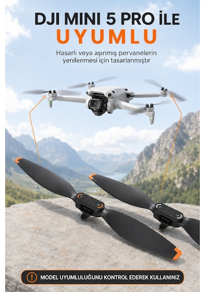 Mini 5 Pro Pervane Seti 2 Cw + 2 Ccw Düşük Sesli Yedek Drone Pervanesi