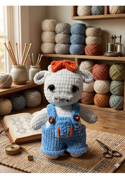 Amigurami Gömlekli İnek 02 - Çok Renkli