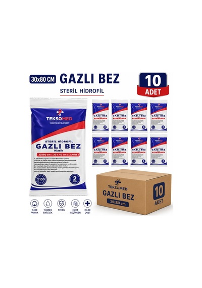 Teksomed 30x80 Steril Gazlı Bez 10 Adet