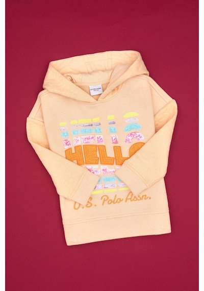 U.S. Polo Assn. Kız Çocuk Pembe Kapüşonlu Sweatshirt 50314268-VR053