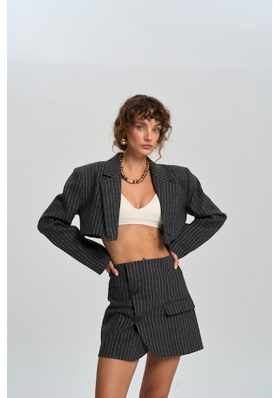 Mai Studios Co. Mai Collection Elegant Antrasit Ceket-etek Takım Antrasit