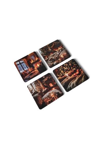 Cozy Home Bardak Altlığı Set 4 Çok Renkli