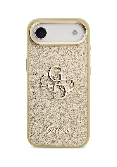 Apple Uyumlu iPhone 17 Air Kılıf Lisanslı 4g Büyük Metal Kamera Çerçeveli Ve Logolu Glitter Kapak Gold Gold