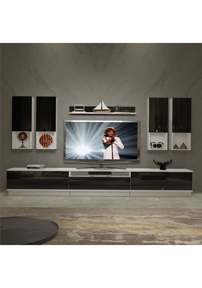 Decoraktiv Trendstyle 8das Slm Tv Ünitesi Tv Sehpası Beyaz - Siyah