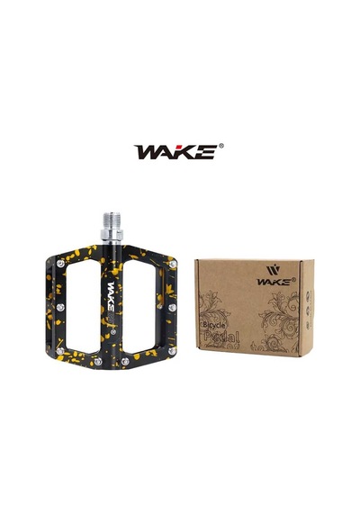 Wake Alüminyum Rulmanlı Siyah / Gold Kamuflaj Desenli Pedal