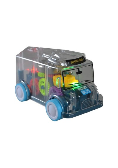 Ctoy Işıklı Sesli Şeffaf Minibüs Mavi