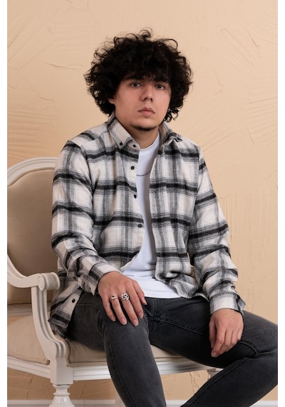 Mugi Slim Fit Ekoseli Erkek Oduncu Gömlek