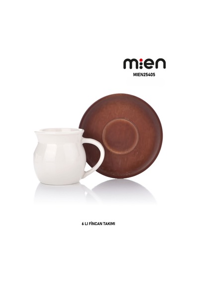 6 Kişilik Bambu Fincan Takımı Beyaz