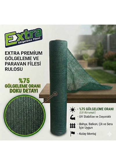 Extra Gölgeleme Filesi %75 - 65 Gr/m2 Yeşil
