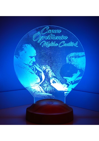 Canım Öğretmenim Atatürk, Öğretmenler Günü Hediyesi, Mezuniyet Hatırası Hediyesi, Kişiye Özel Lamba