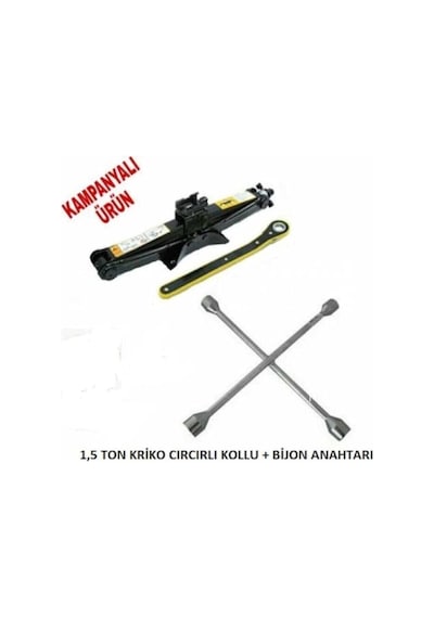 Kriko Cırcır Kollu 1,5 Ton Ve Bijon Anahtarı 2'li Set