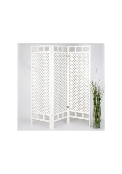 Üç Kanatli Ahsap Paravan / Seperatör Beyaz Her Kanat 50x2x150 Wdn410