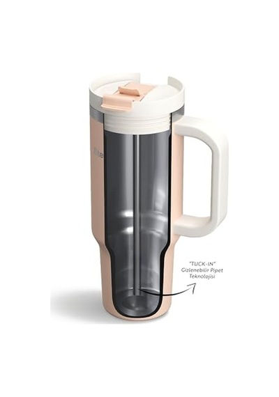 2 Moods Tuck-in Tumbler Sızdırmaz Çelik Termos 900 Ml Bisque St-239 Açık Beyaz