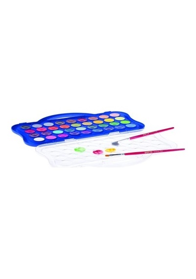 36 Renkli Sulu Boya, 23mm, Kullanışlı Plastik Kutu 0