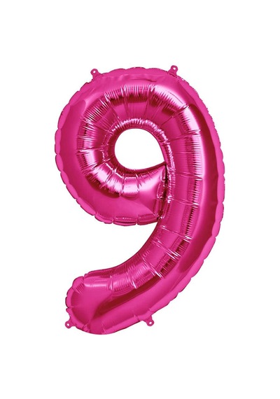 100 CM Pembe 9 Rakam Folyo Balonu. Sayı Büyük Boy Helyumla Uçan
