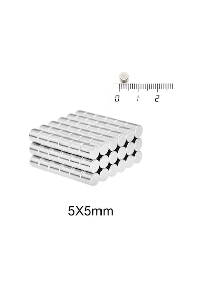 Neodyum Mıknatıs Çap 5X5 Mm - Yuvarlak Güçlü Mıknatıs 10 Adet