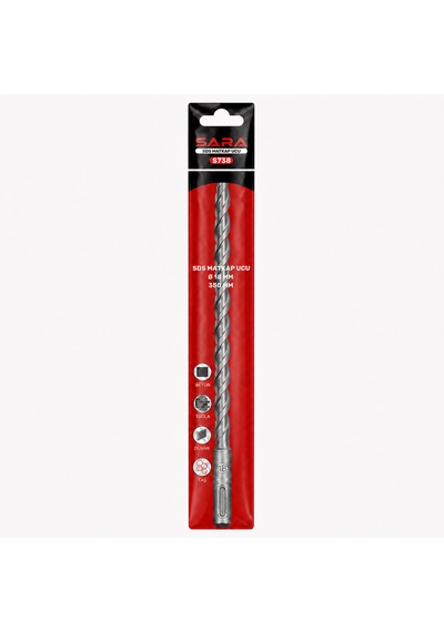 Sara S738 Sds Plus Matkap Ucu 18 X 350 Mm, 2 Kesicili Tungsten Karbür Uçlu