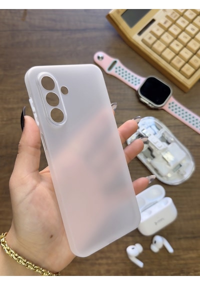Samsung Galaxy A17 Uyumlu Süper İnce Mat Ultra Thin Silikon Kılıf Şeffaf