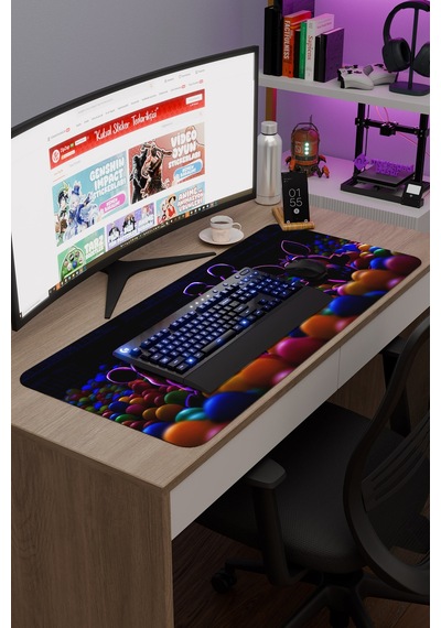 Five Nights At Freddy's Dikişli Kauçuk Oyuncu Mousepad V3 - 90x40 Xxl Gaming Mouse Pad