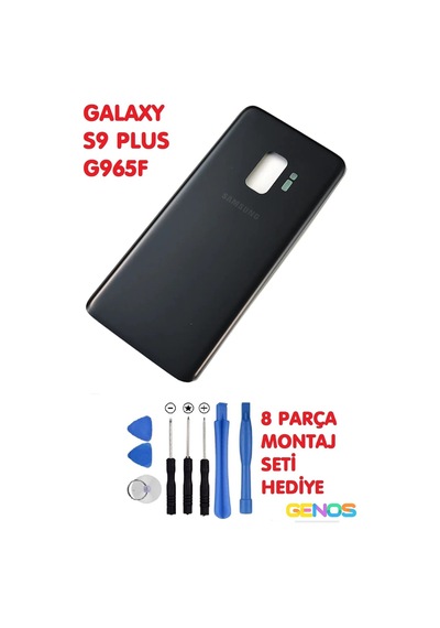 Samsung Galaxy Uyumlu S9 Plus G965f Arka Cam Kapak Batarya Pil Kapağı Siyah + Montaj Set Diğer