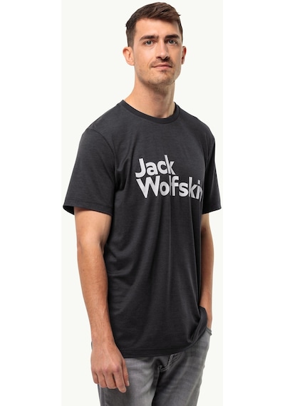 Jack Wolfskin Brand T M Erkek T-shirt-28376-siyah Siyah