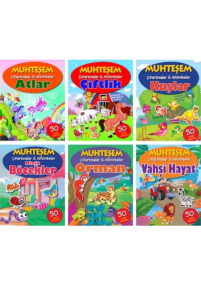 Muhteşem Çıkartmalar ve Aktiviteler Serisi 6 Kitap