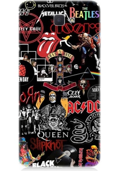 Samsung Galaxy J7 Prime Uyumlu Metal Müzik Grup Sembolleri Desenli Silikon Kılıf