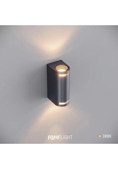 FoneLight Lunara Glass 17 cm LED Duvar Apliği Antrasit Alüminyum Cam Detaylı IP65 İç Mekan Dış Mekan Bahçe Cephe Aydınlatması - Seo Uyumlu