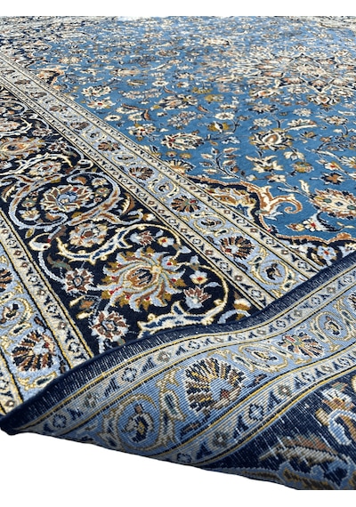 El Dokuma İran Nain Halısı 305x410 Turkuaz 12,5 M2 Salon Halısı Turkuaz