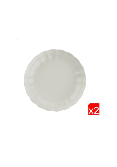 Kütahya Porselen Bone Luz Krem Çukur Tabak 20cm 2 Li Çok Renkli