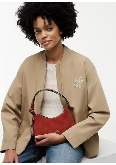 Tommy Hilfiger Kadın Deri Omuz Çantası-aw0aw18823 Kırmızı